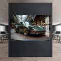 Artronauts Glass Print Green Classic Sports Car-Tempered Glass Wall Art