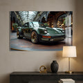 Artronauts Glass Print Green Classic Sports Car-Tempered Glass Wall Art