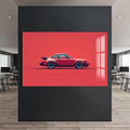 Artronauts Glass Print Red Icon Classic Sports Car-Tempered Glass Wall Art