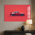Artronauts Glass Print Red Icon Classic Sports Car-Tempered Glass Wall Art