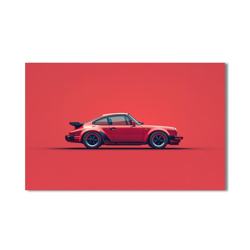 Artronauts Glass Print Red Icon Classic Sports Car-Tempered Glass Wall Art