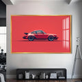 Artronauts Glass Print S | 72x46 cm | 28.3"x18.1" / Gold Red Icon Classic Sports Car-Tempered Glass Wall Art