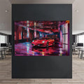 Artronauts Glass Print Luxury Red Supercar – Modern Automotive Glass Art