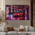 Artronauts Glass Print Luxury Red Supercar – Modern Automotive Glass Art