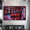 Artronauts Glass Print S | 72x46 cm | 28.3"x18.1" / Black Luxury Red Supercar – Modern Automotive Glass Art