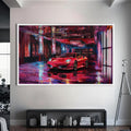 Artronauts Glass Print S | 72x46 cm | 28.3"x18.1" / White Luxury Red Supercar – Modern Automotive Glass Art