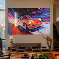 Artronauts Glass Print Colour Burst Classic – Retro Car Glass Wall Art