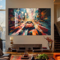 Artronauts Glass Print Urban Motion Drive – Abstract City Car Glass Art