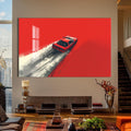Artronauts Glass Print Minimal Red Drift – Modern Car Glass Wall Art