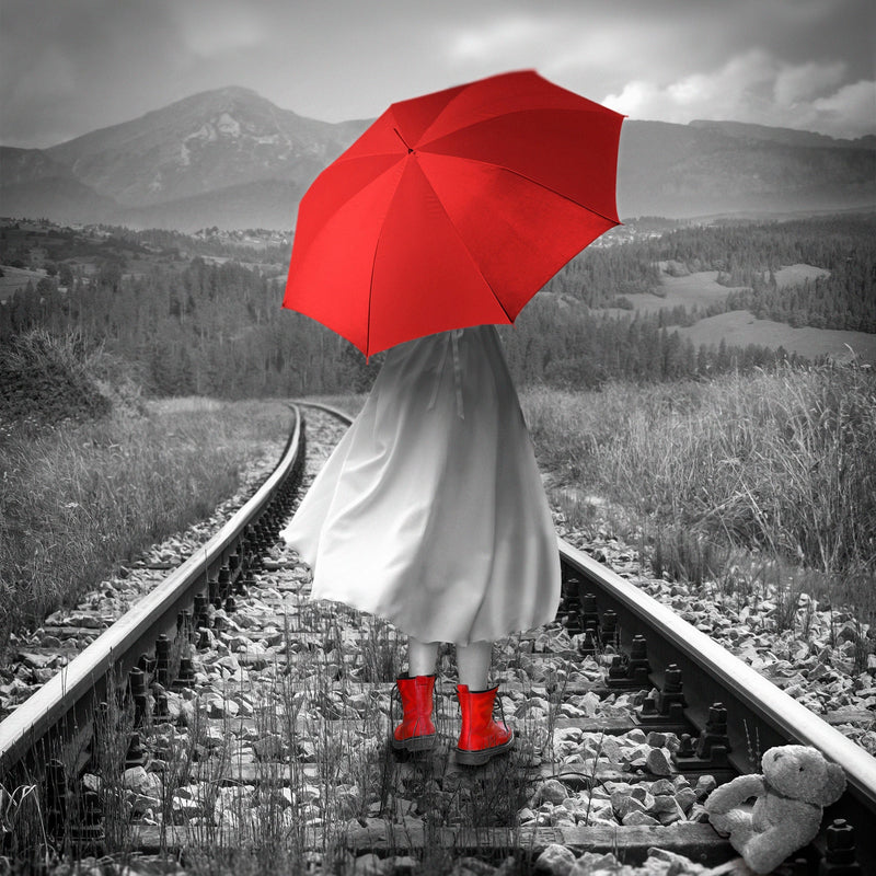 Artronauts Glass Print The Girl on Railway