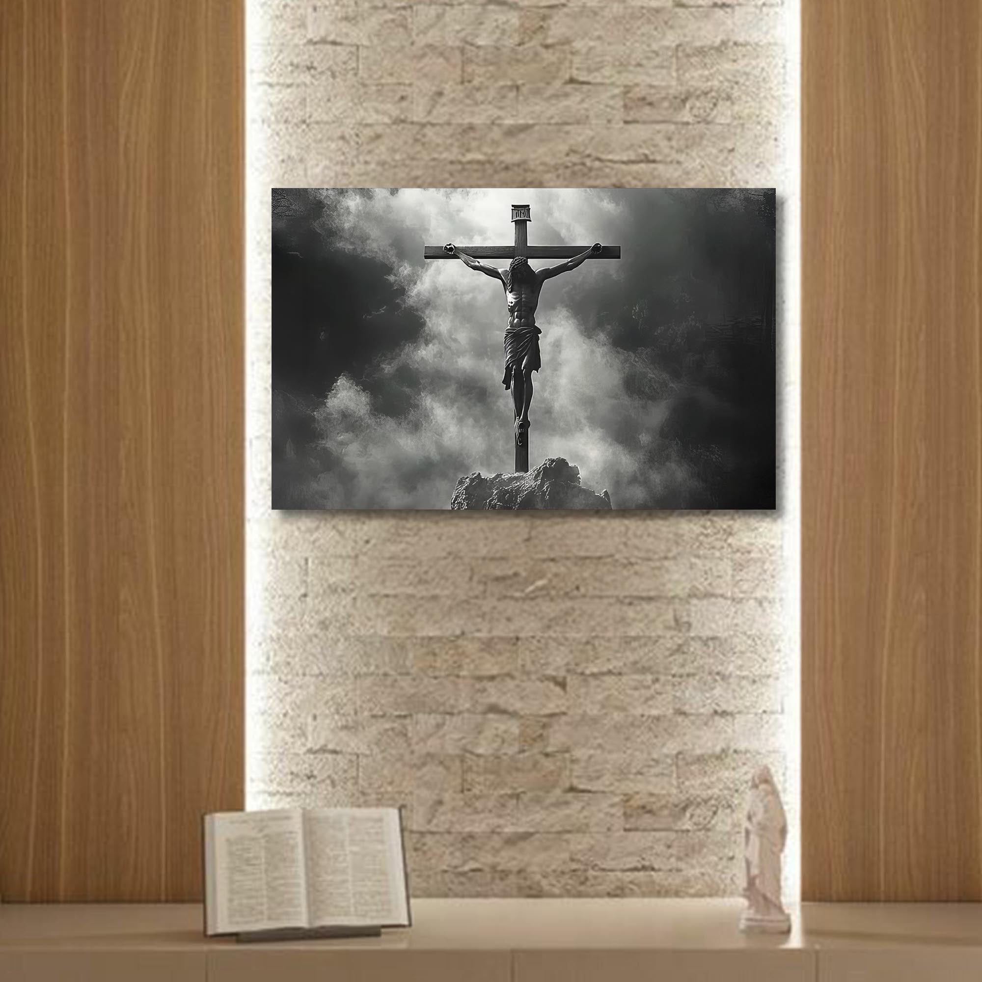 Artronauts Glass Print The Crucifixion in Silence– Christian Tempered Glass Wall Art