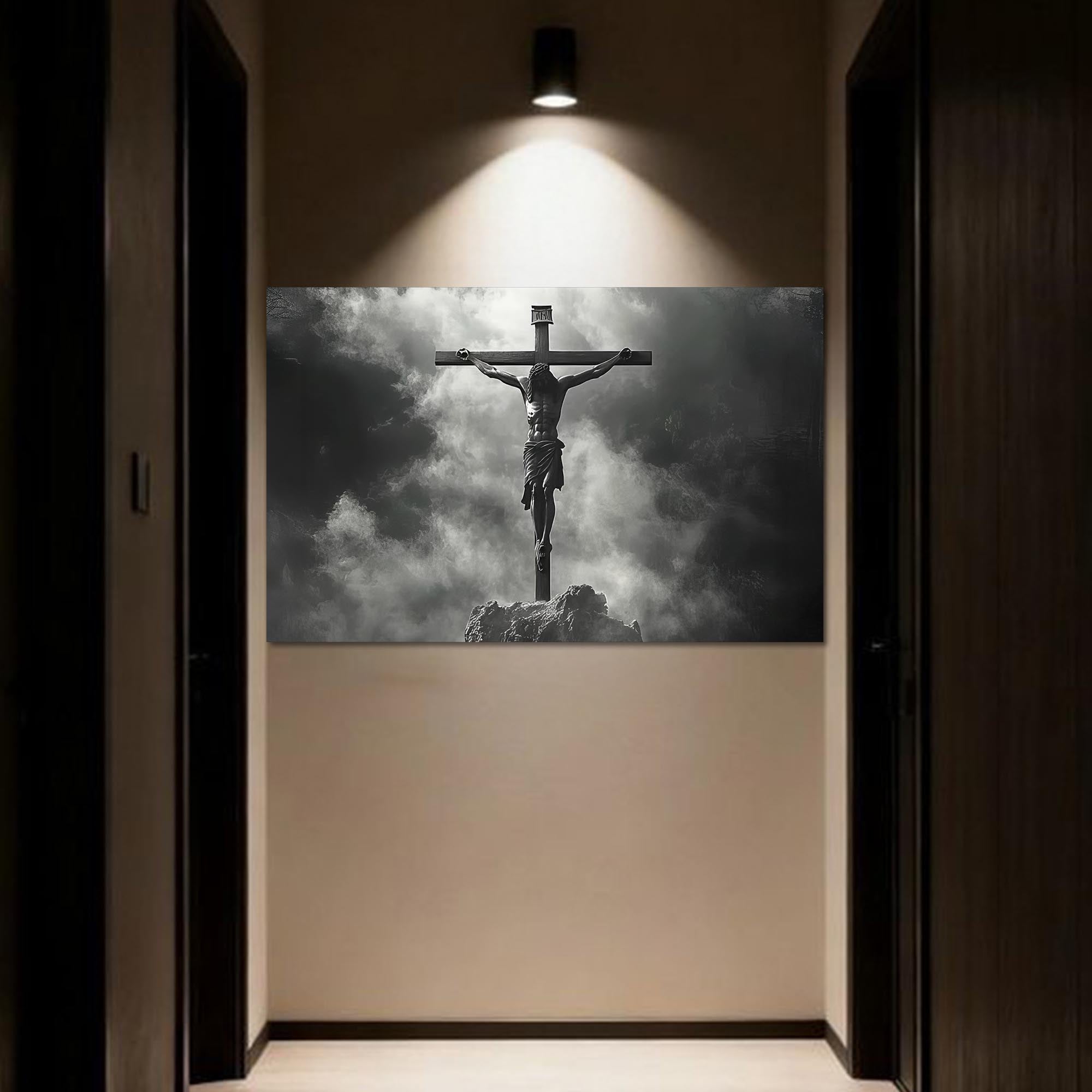 Artronauts Glass Print The Crucifixion in Silence– Christian Tempered Glass Wall Art