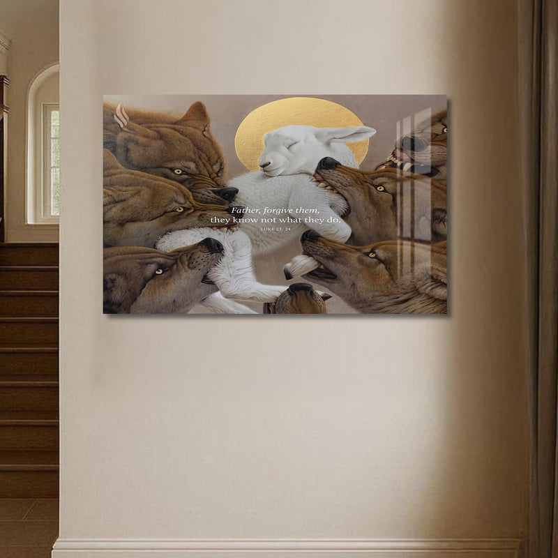 Artronauts Glass Print The Forgiving Lamb– Christian Tempered Glass Wall Art