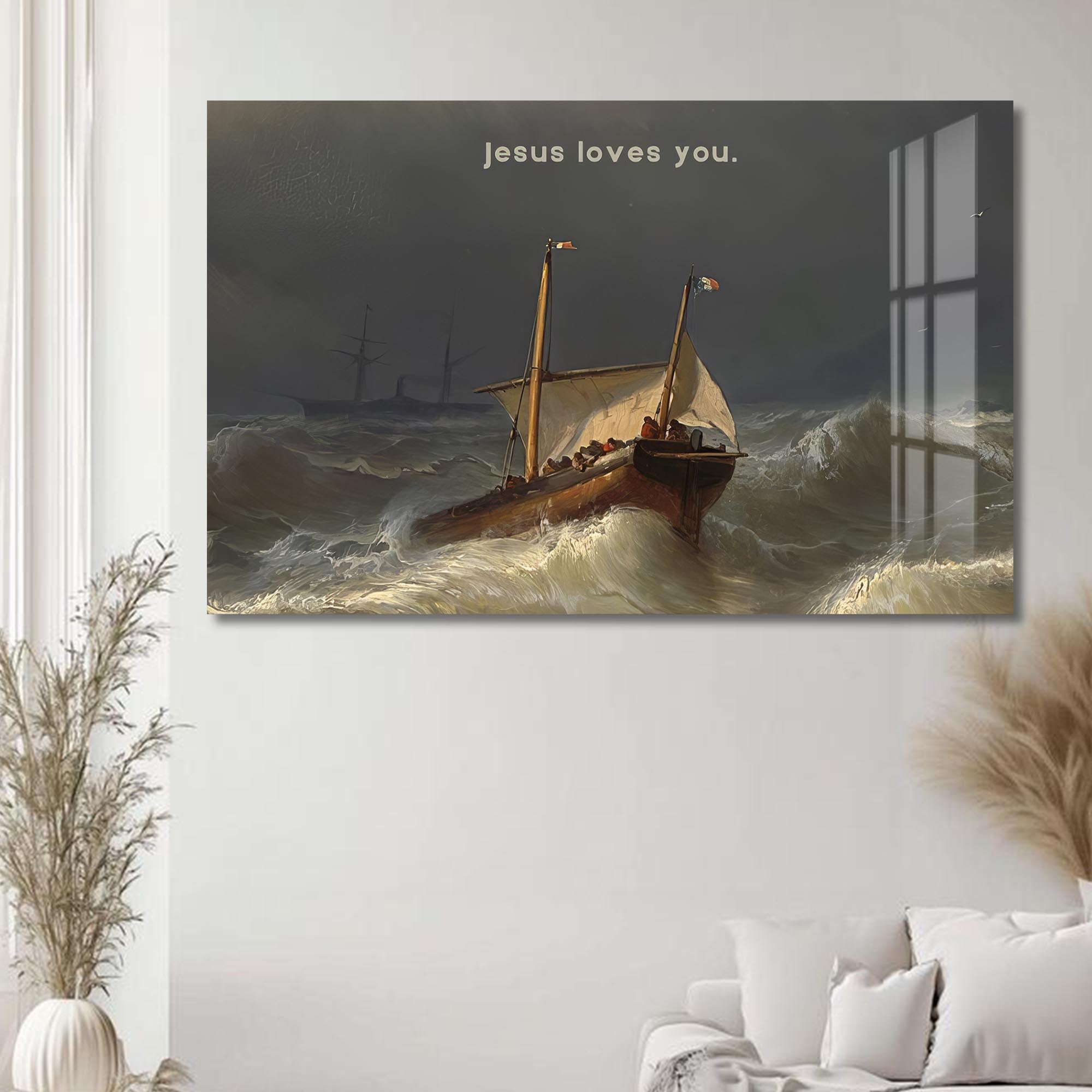 Artronauts Glass Print Jesus Loves You– Christian Tempered Glass Wall Art