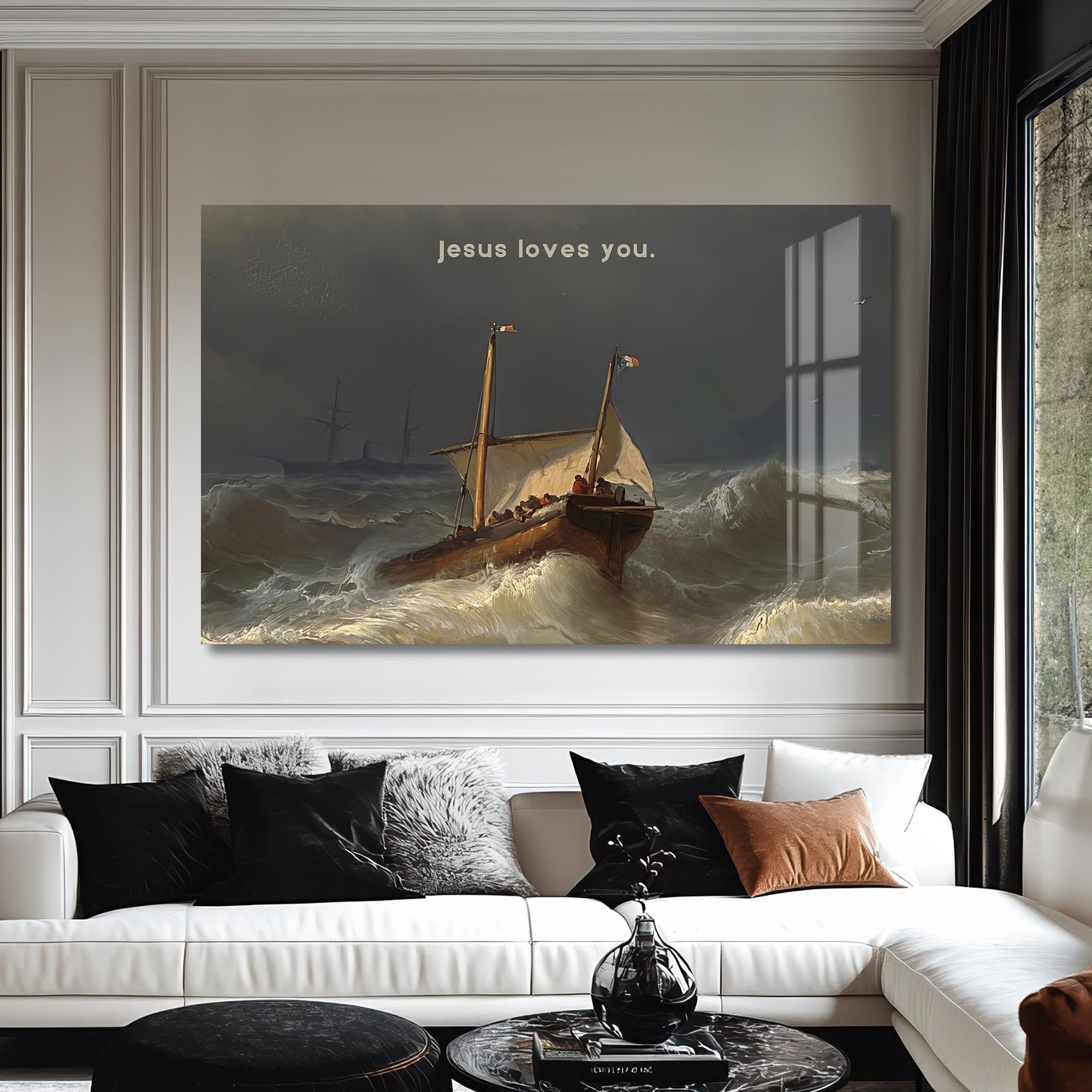 Artronauts Glass Print Jesus Loves You– Christian Tempered Glass Wall Art