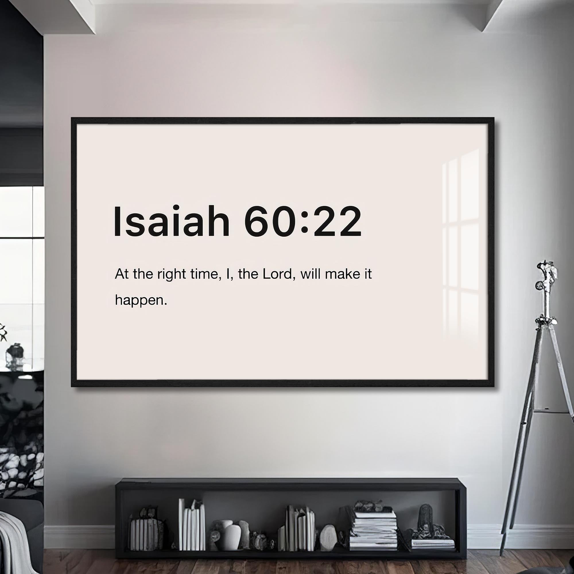 Artronauts Glass Print S | 72x46 cm | 28.3"x18.1" / Black Isaiah 60:22- Christian Tempered Glass Wall Art
