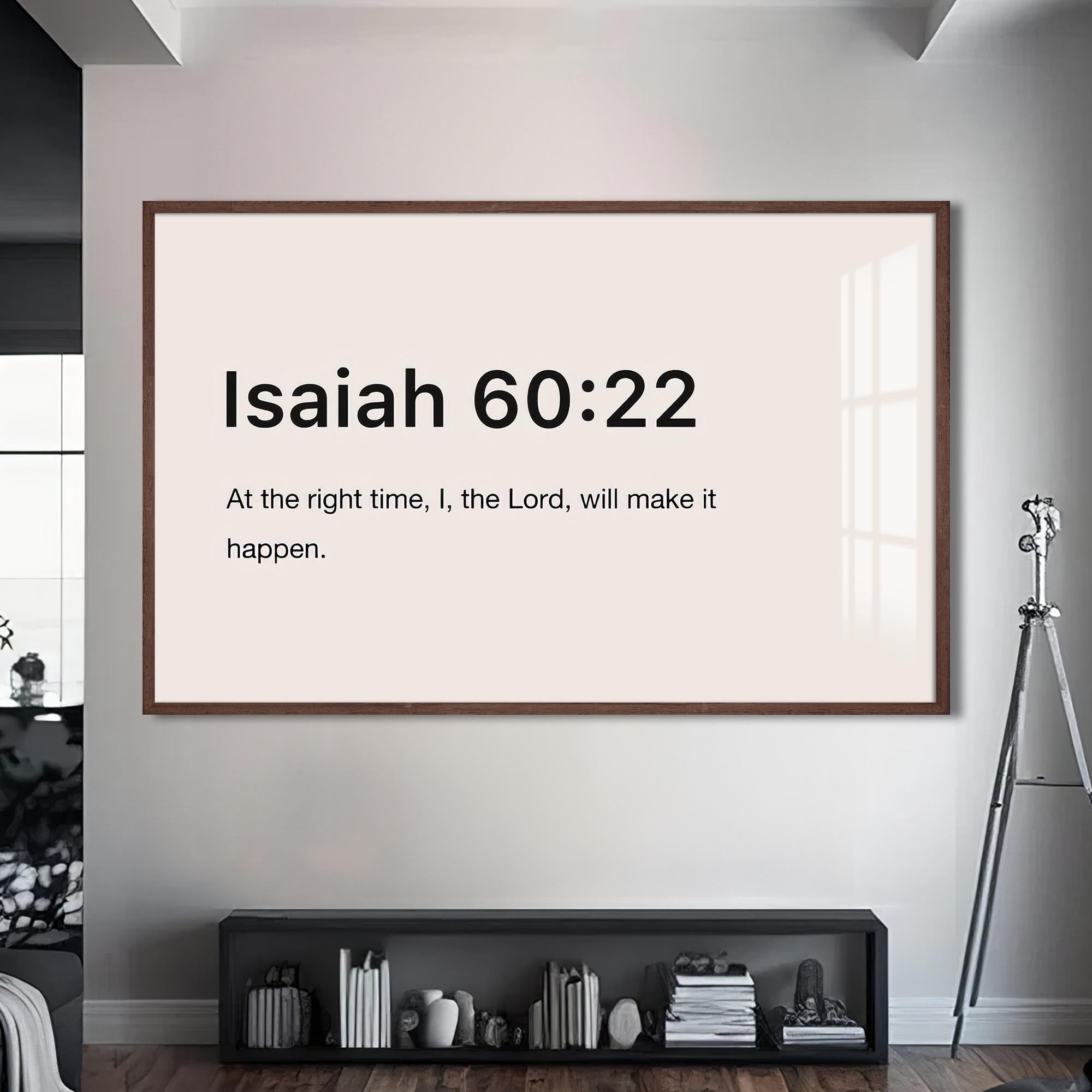 Artronauts Glass Print S | 72x46 cm | 28.3"x18.1" / Walnut Isaiah 60:22- Christian Tempered Glass Wall Art