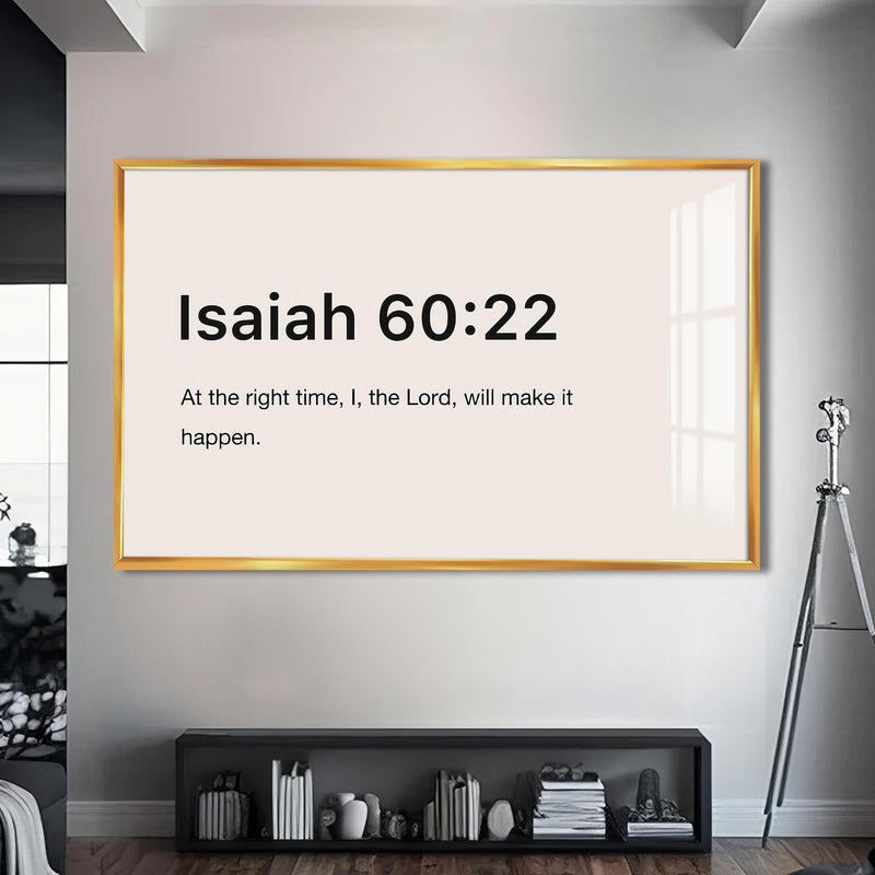 Artronauts Glass Print S | 72x46 cm | 28.3"x18.1" / Gold Isaiah 60:22- Christian Tempered Glass Wall Art