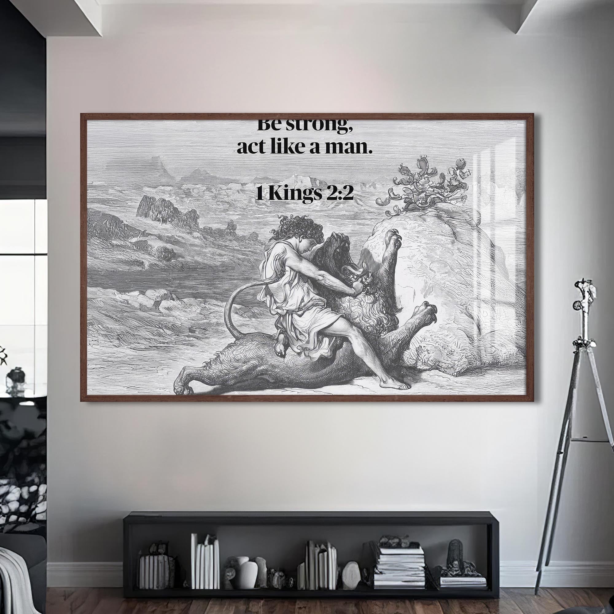 Artronauts Glass Print S | 72x46 cm | 28.3"x18.1" / Walnut Kings 2:2- Christian Tempered Glass Wall Art