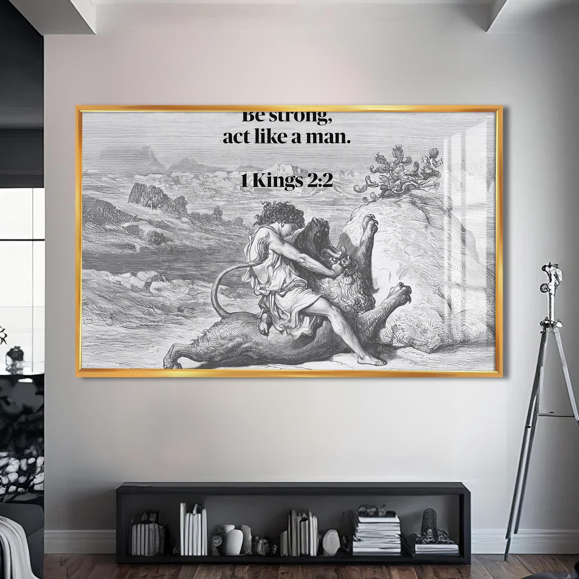 Artronauts Glass Print S | 72x46 cm | 28.3"x18.1" / Gold Kings 2:2- Christian Tempered Glass Wall Art