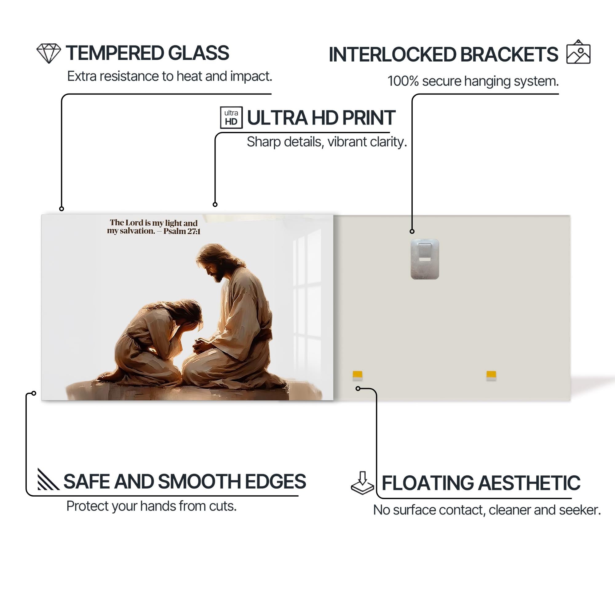 Artronauts Glass Print Psalm 27– Christian Tempered Glass Wall Art