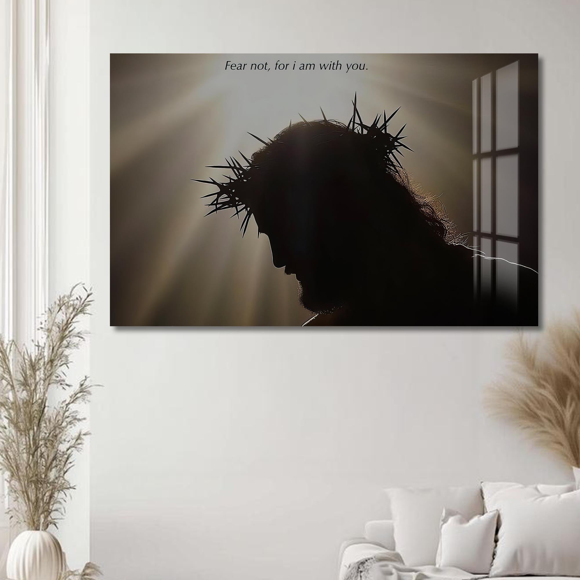 Artronauts Glass Print Crown of Thorns Silhouette- Christian Tempered Glass Wall Art