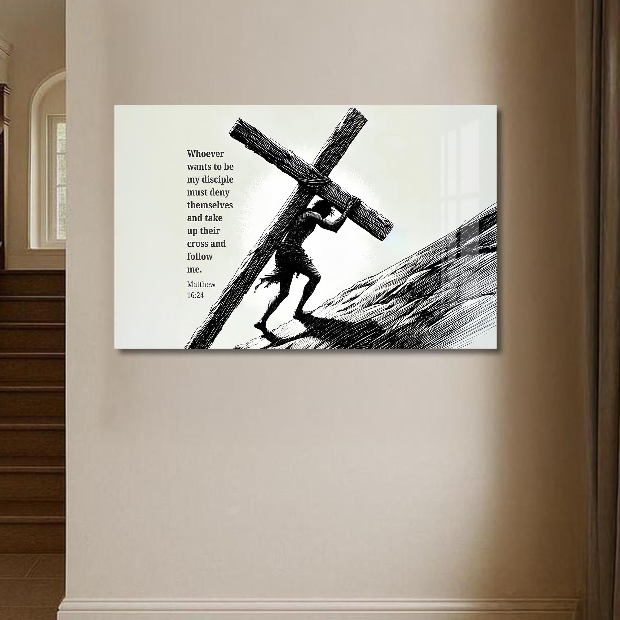 Artronauts Glass Print Carry the Cross- Christian Tempered Glass Wall Art