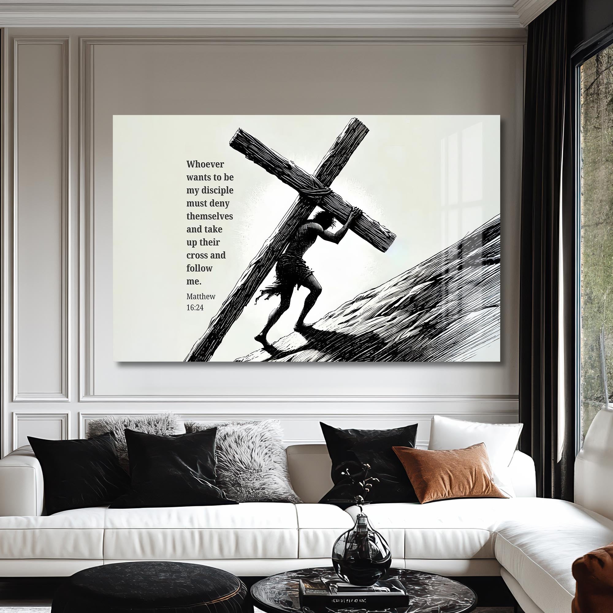 Artronauts Glass Print Carry the Cross- Christian Tempered Glass Wall Art