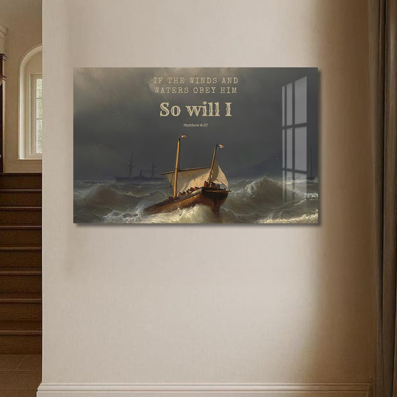 Artronauts Glass Print Faith Over the Storm- Christian Tempered Glass Wall Art