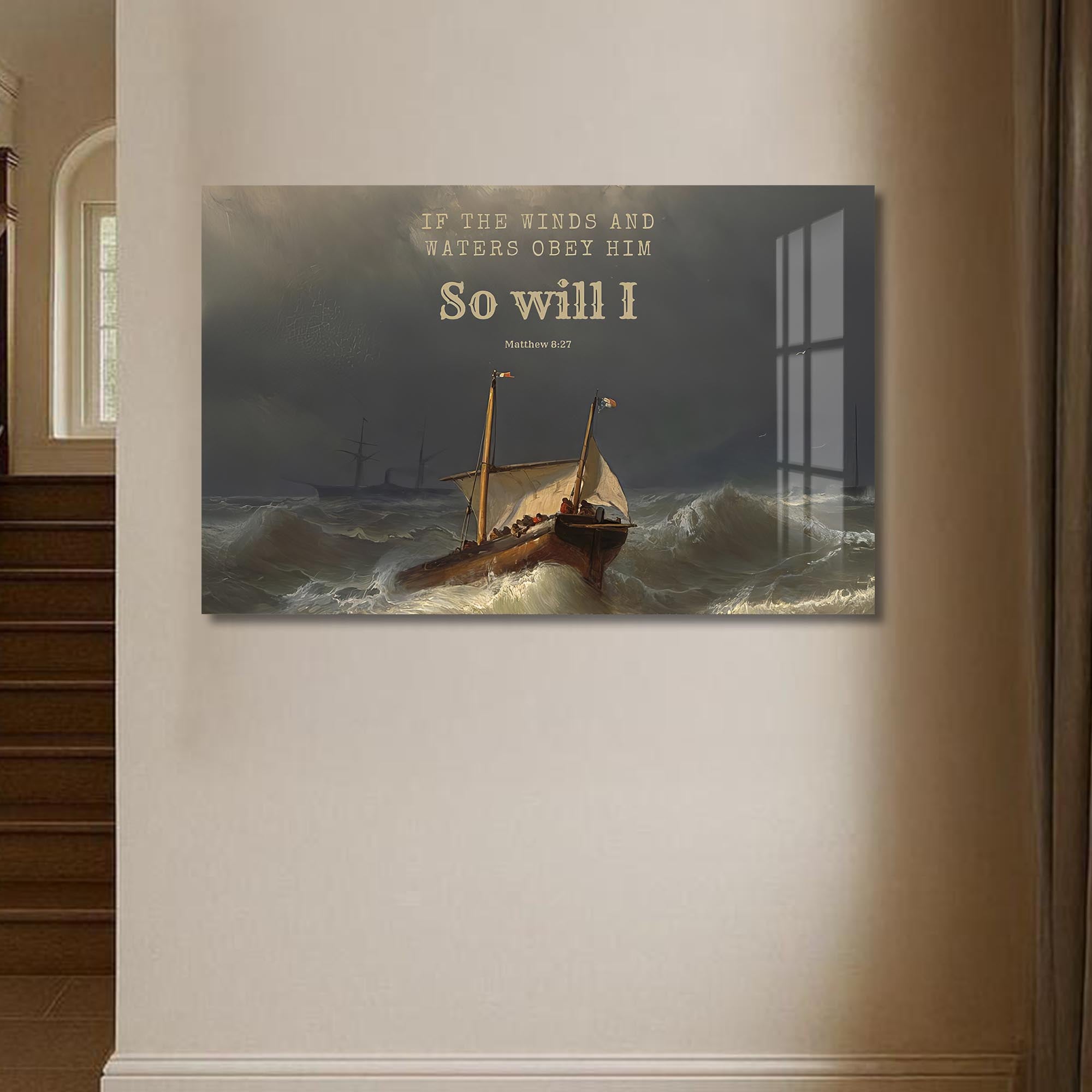 Artronauts Glass Print Faith Over the Storm- Christian Tempered Glass Wall Art