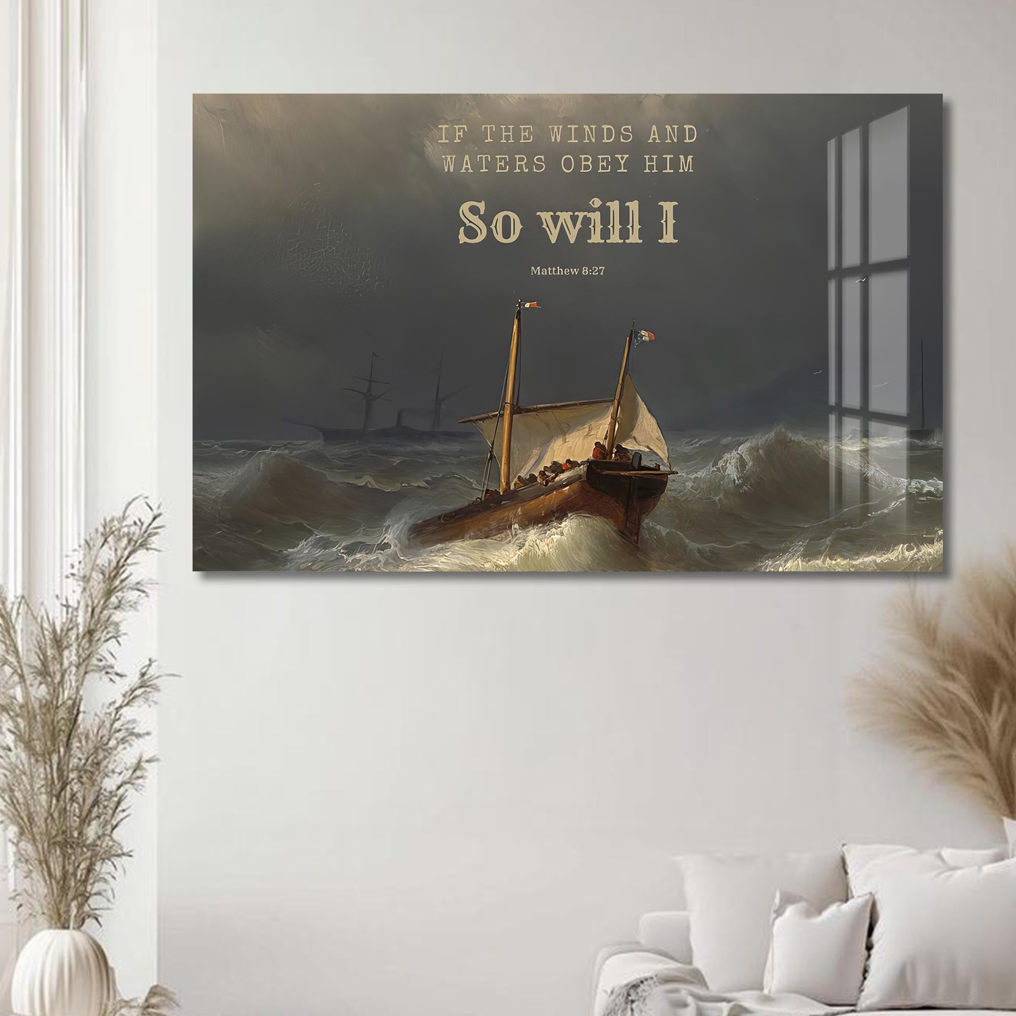 Artronauts Glass Print Faith Over the Storm- Christian Tempered Glass Wall Art