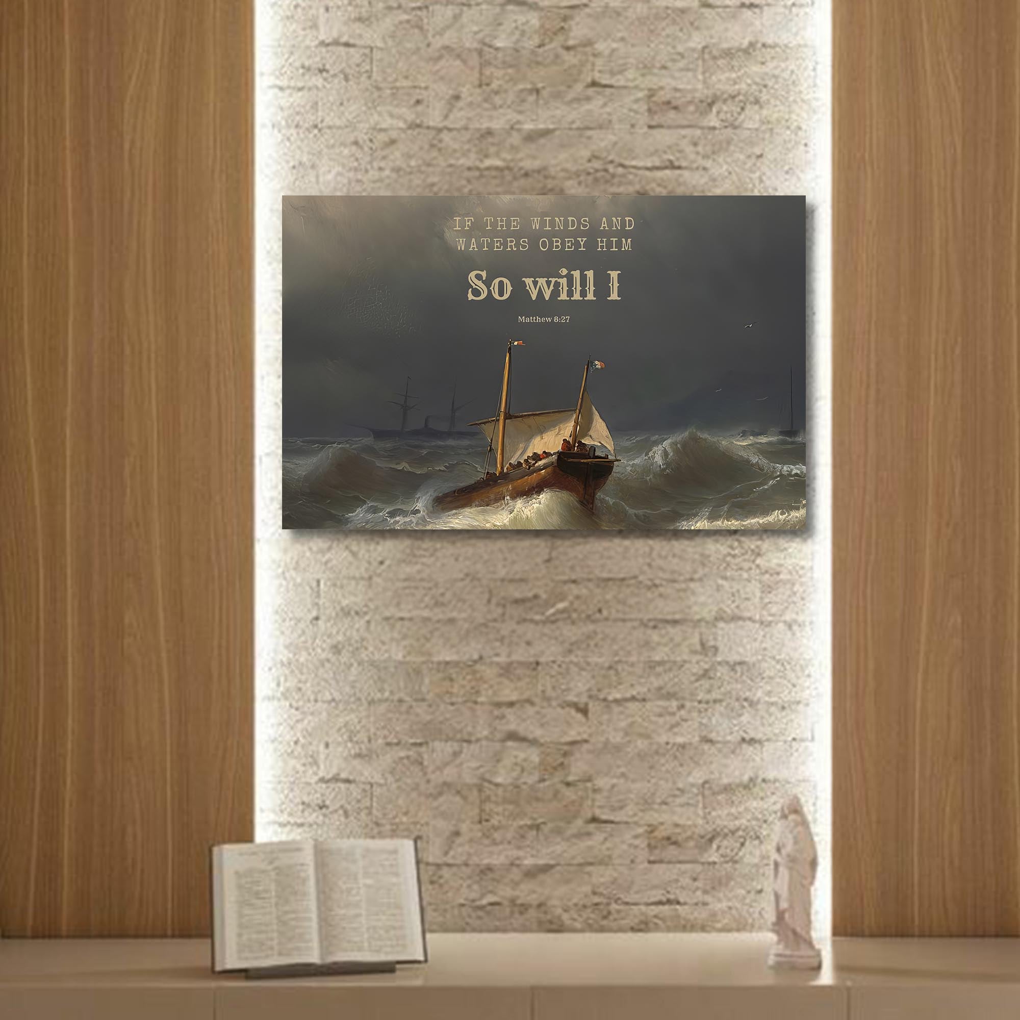 Artronauts Glass Print Faith Over the Storm- Christian Tempered Glass Wall Art