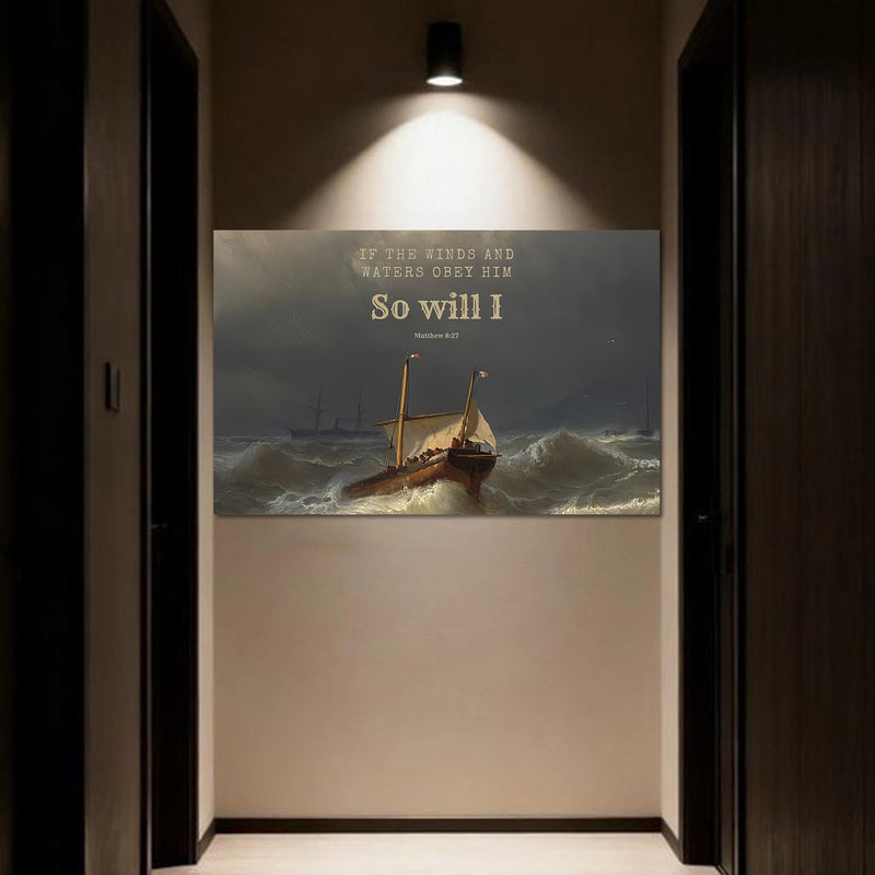 Artronauts Glass Print Faith Over the Storm- Christian Tempered Glass Wall Art