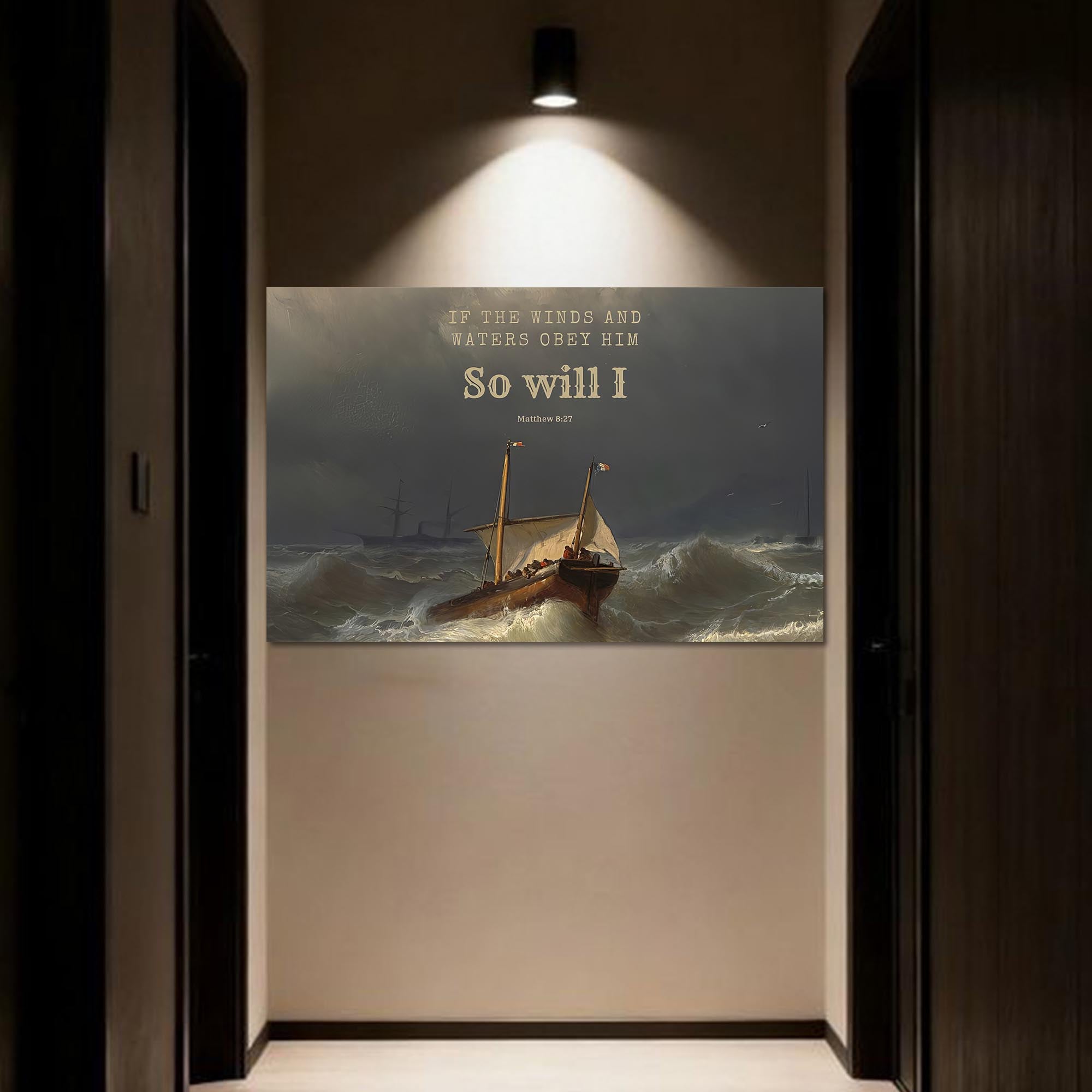 Artronauts Glass Print Faith Over the Storm- Christian Tempered Glass Wall Art