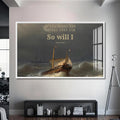 Artronauts Glass Print S | 72x46 cm | 28.3"x18.1" / White Faith Over the Storm- Christian Tempered Glass Wall Art