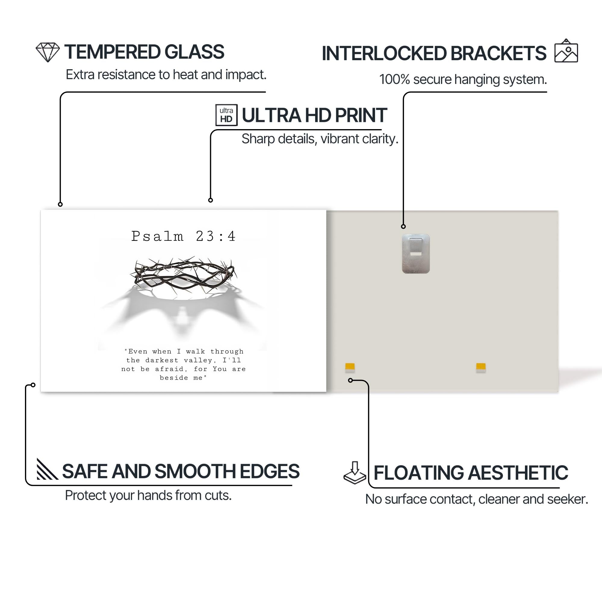 Artronauts Glass Print Crown of Thorns- Christian Tempered Glass Wall Art