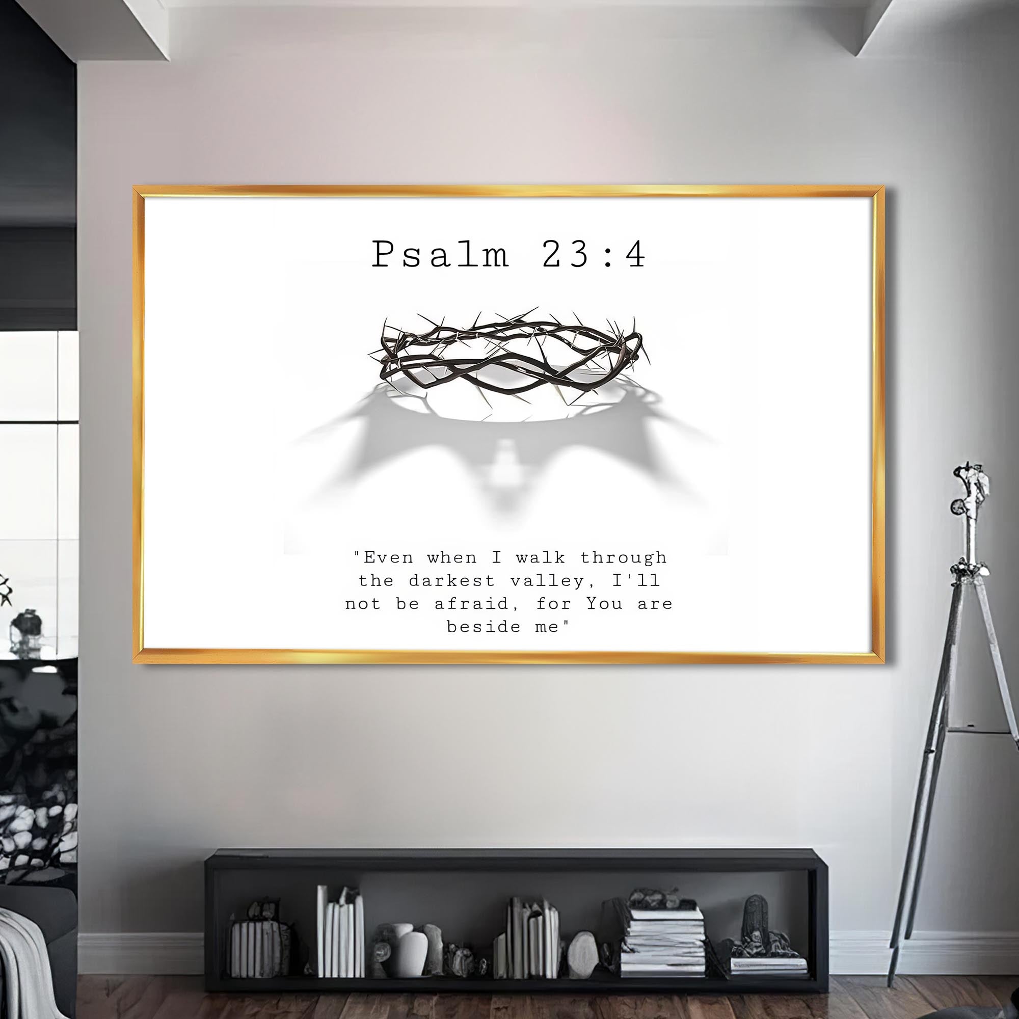 Artronauts Glass Print S | 72x46 cm | 28.3"x18.1" / Gold Crown of Thorns- Christian Tempered Glass Wall Art