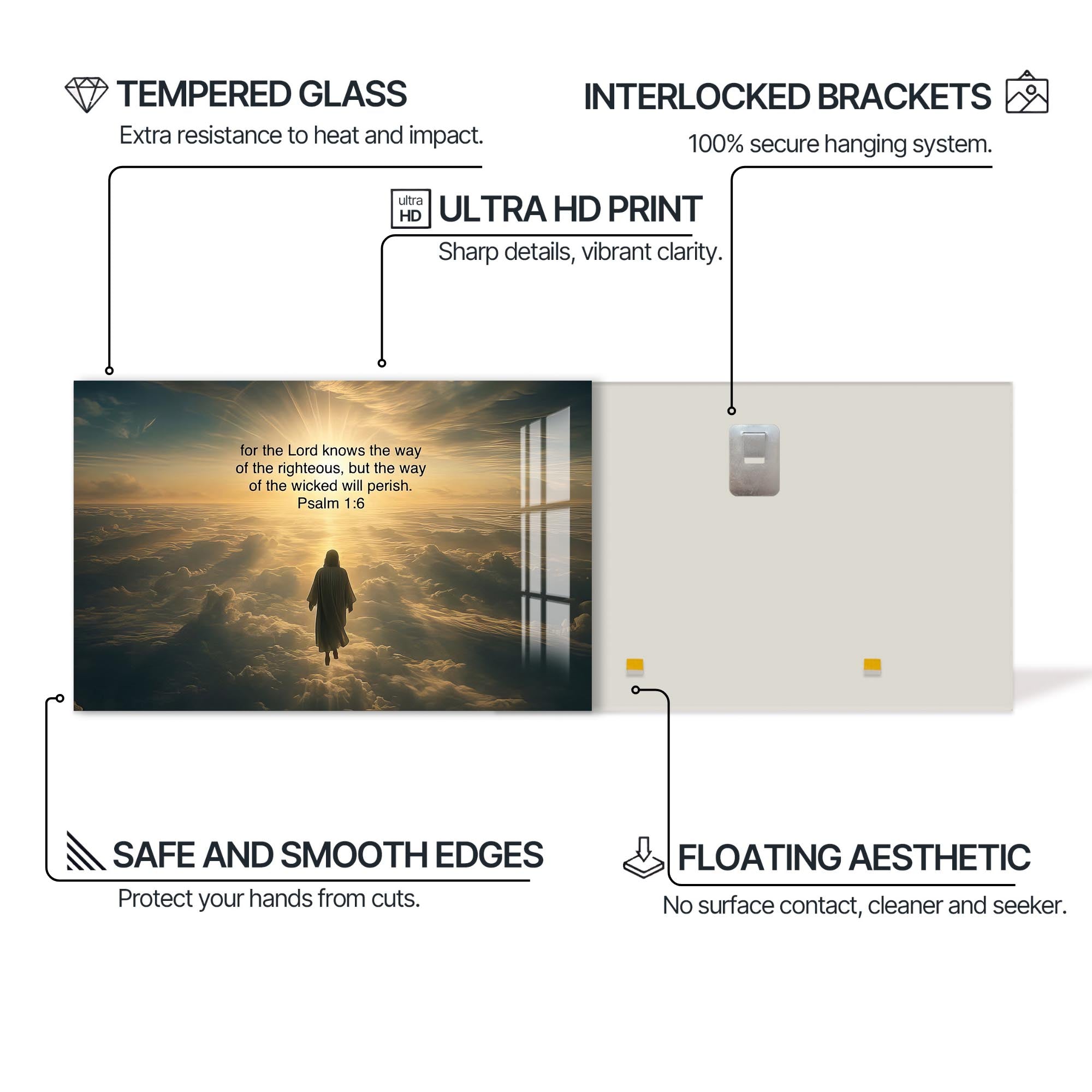 Artronauts Glass Print The Way of the Righteous- Christian Tempered Glass Wall Art