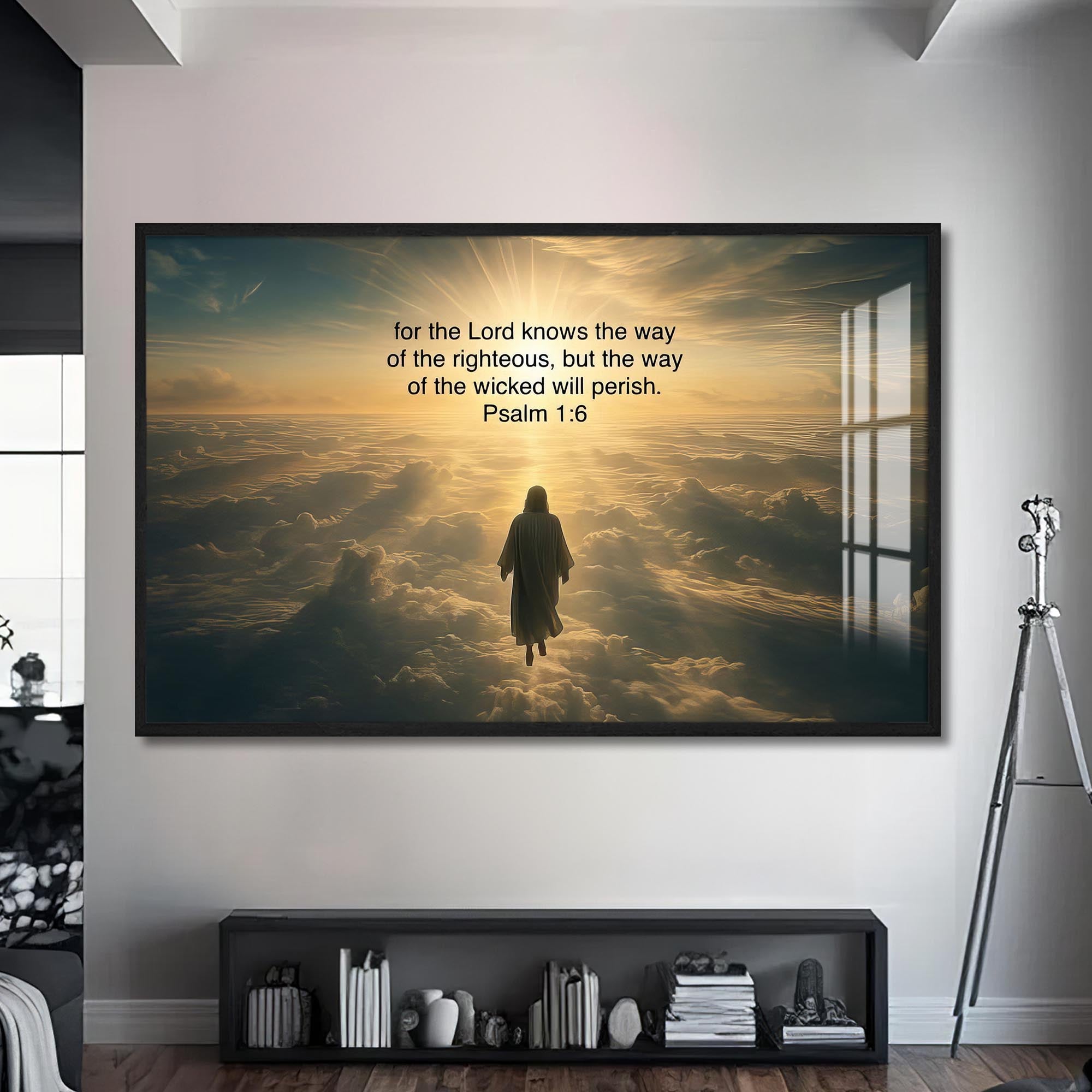 Artronauts Glass Print S | 72x46 cm | 28.3"x18.1" / Black The Way of the Righteous- Christian Tempered Glass Wall Art