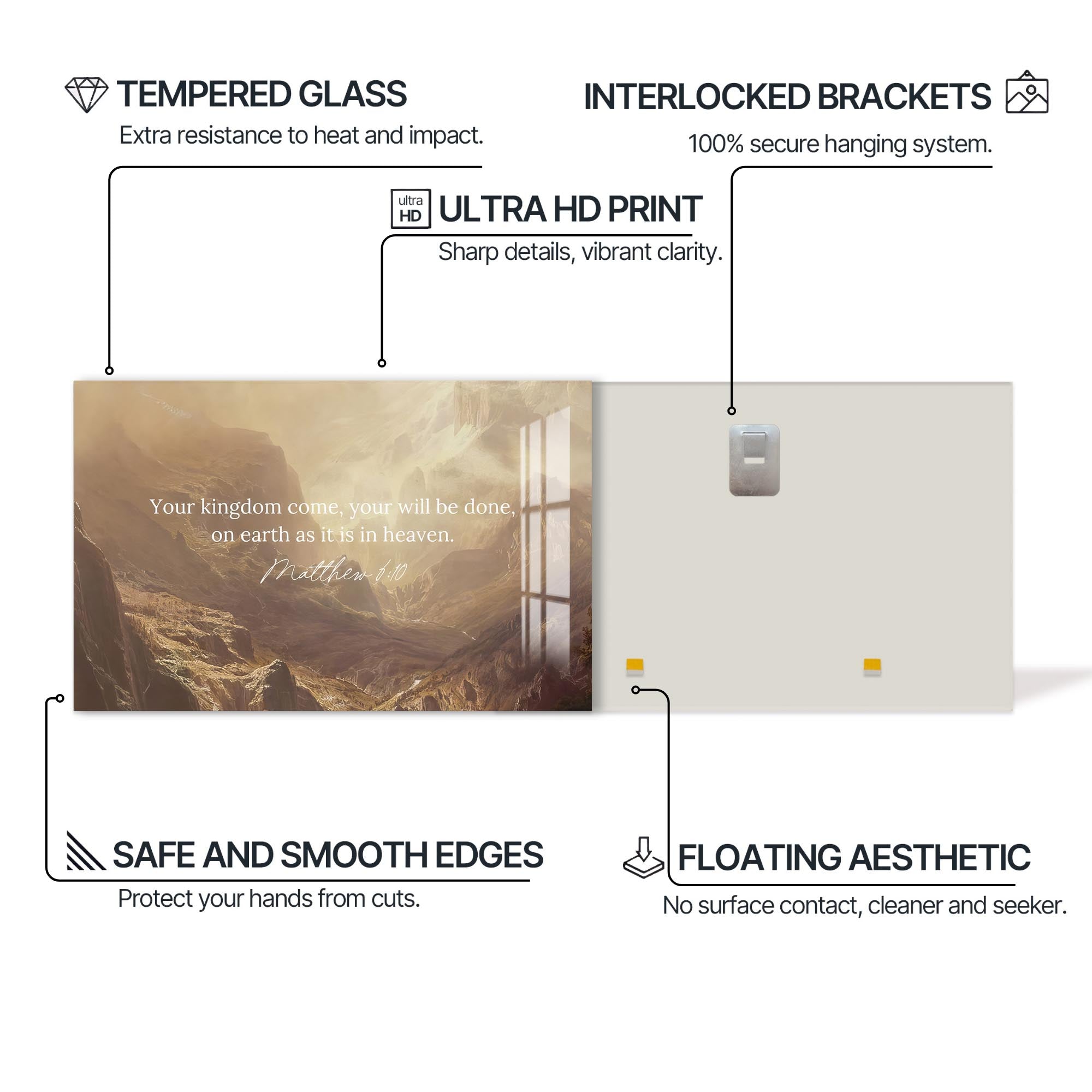 Artronauts Glass Print Thy Kingdom Come- Christian Tempered Glass Wall Art