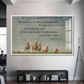 Artronauts Glass Print S | 72x46 cm | 28.3"x18.1" / White The Lord Is My Shepherd- Christian Tempered Glass Wall Art