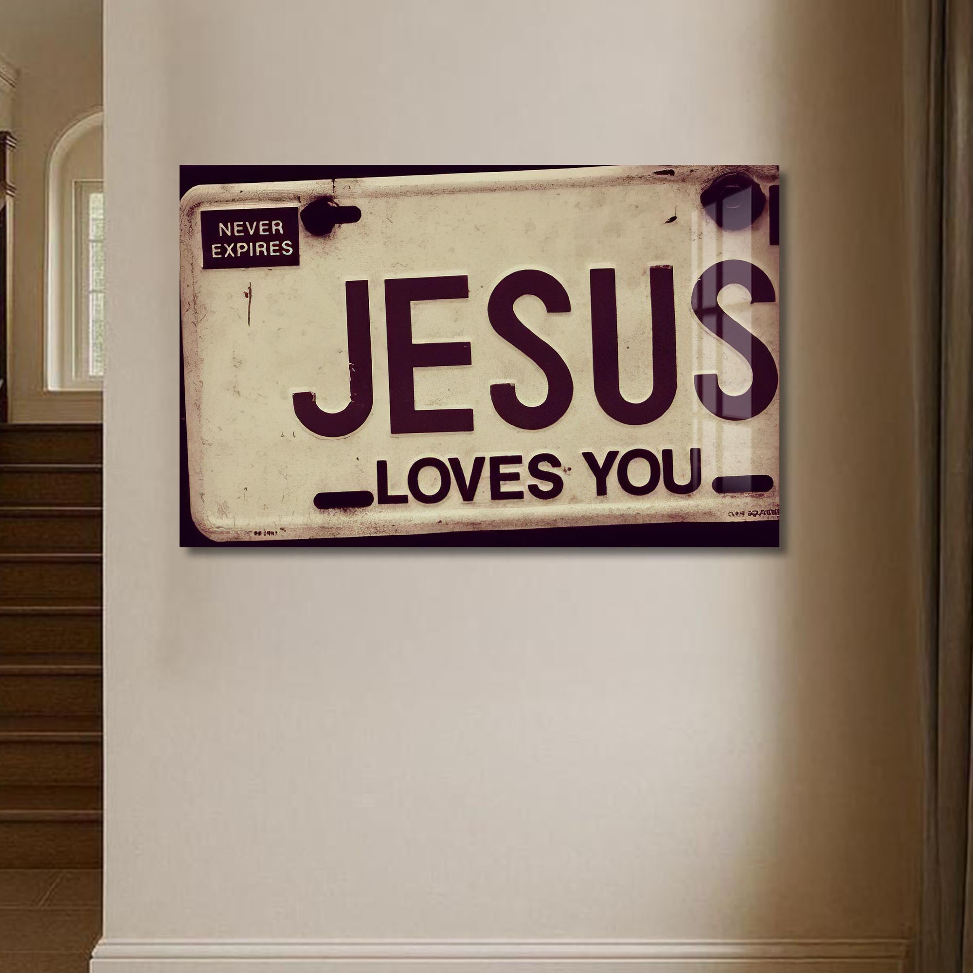 Artronauts Glass Print Jesus Loves You- Christian Tempered Glass Wall Art