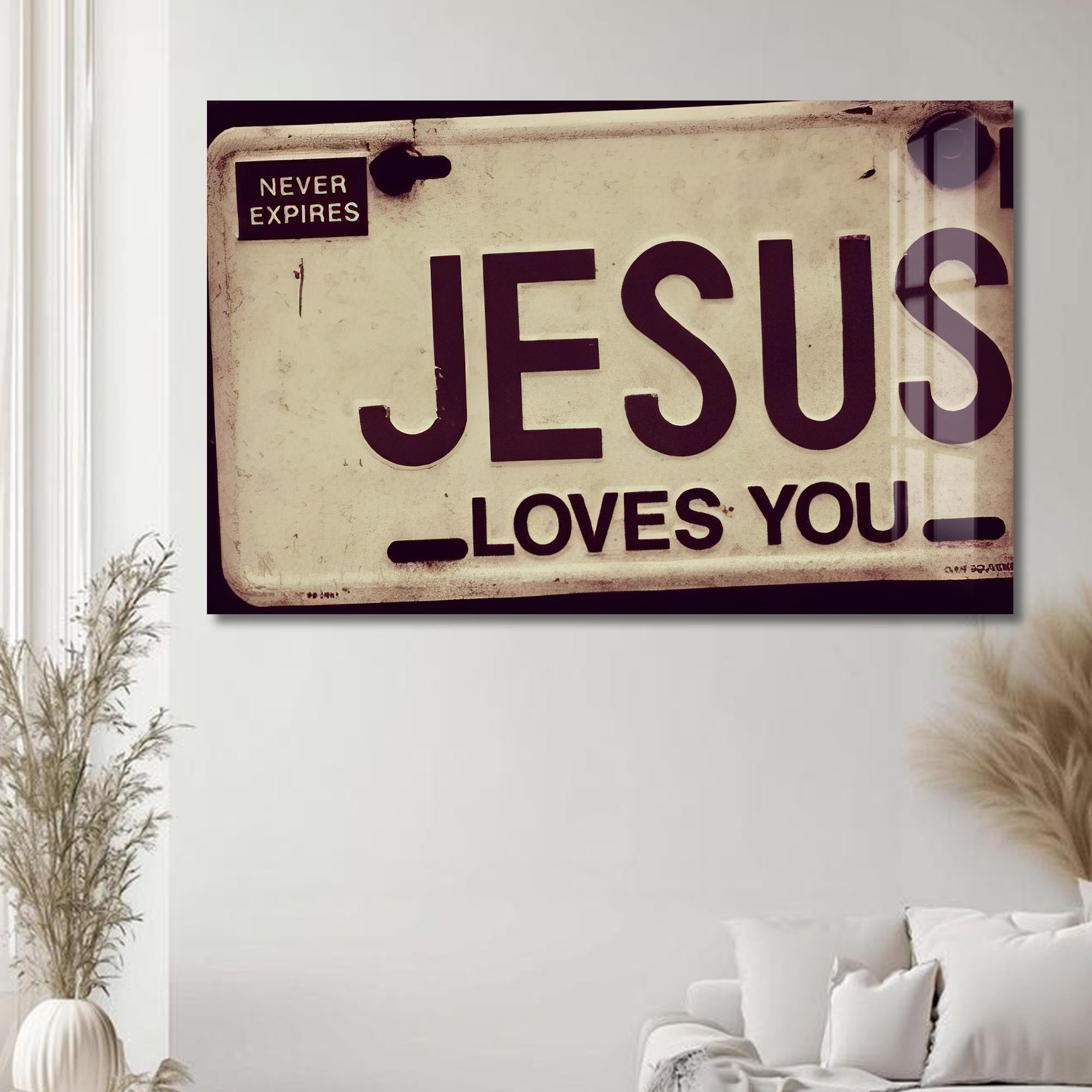 Artronauts Glass Print Jesus Loves You- Christian Tempered Glass Wall Art