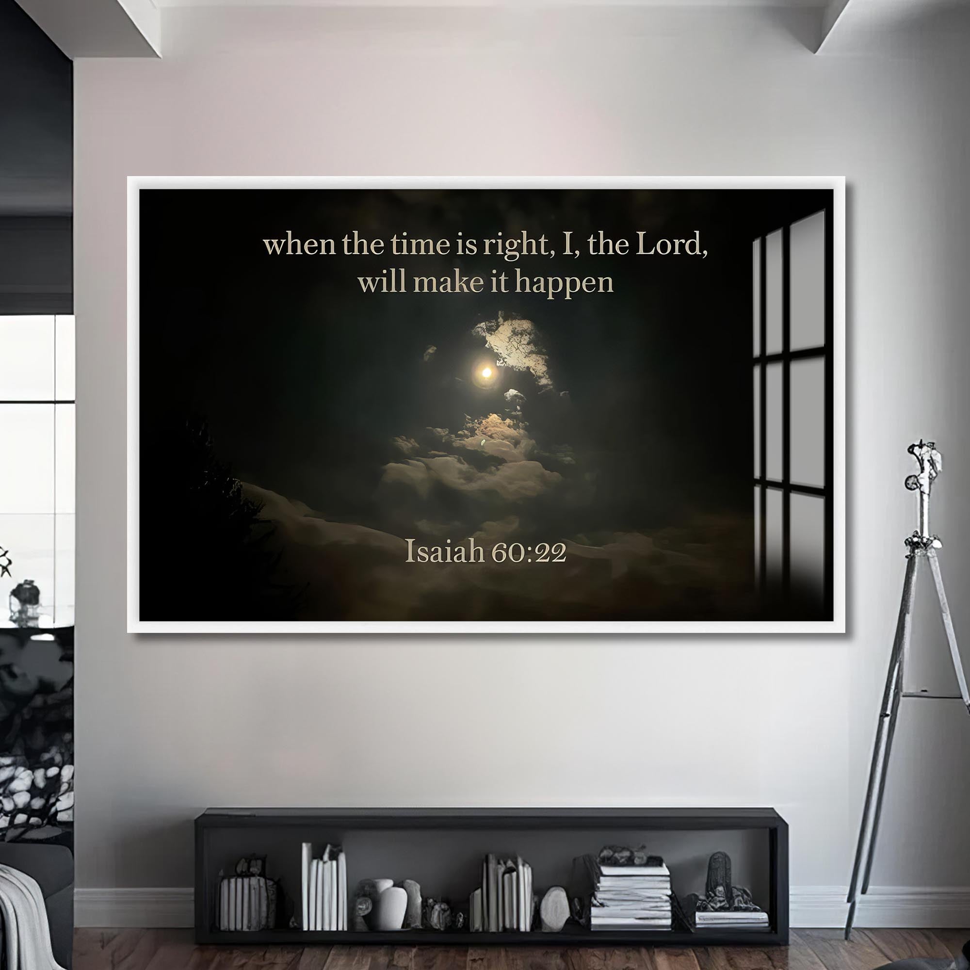 Artronauts Glass Print S | 72x46 cm | 28.3"x18.1" / White Isaiah 60:22- Christian Tempered Glass Wall Art