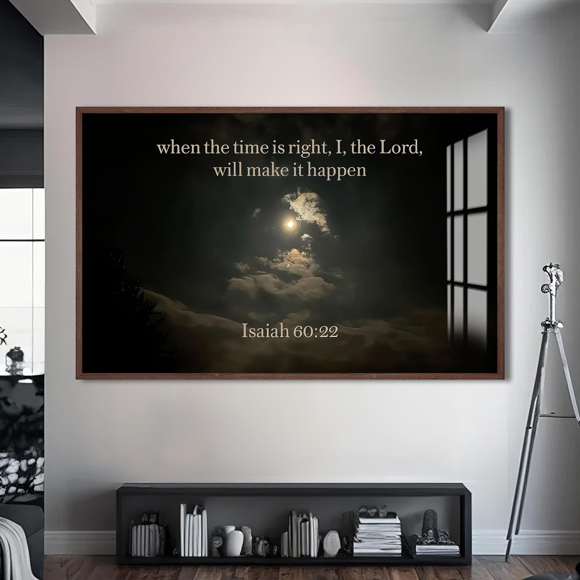 Artronauts Glass Print S | 72x46 cm | 28.3"x18.1" / Walnut Isaiah 60:22- Christian Tempered Glass Wall Art