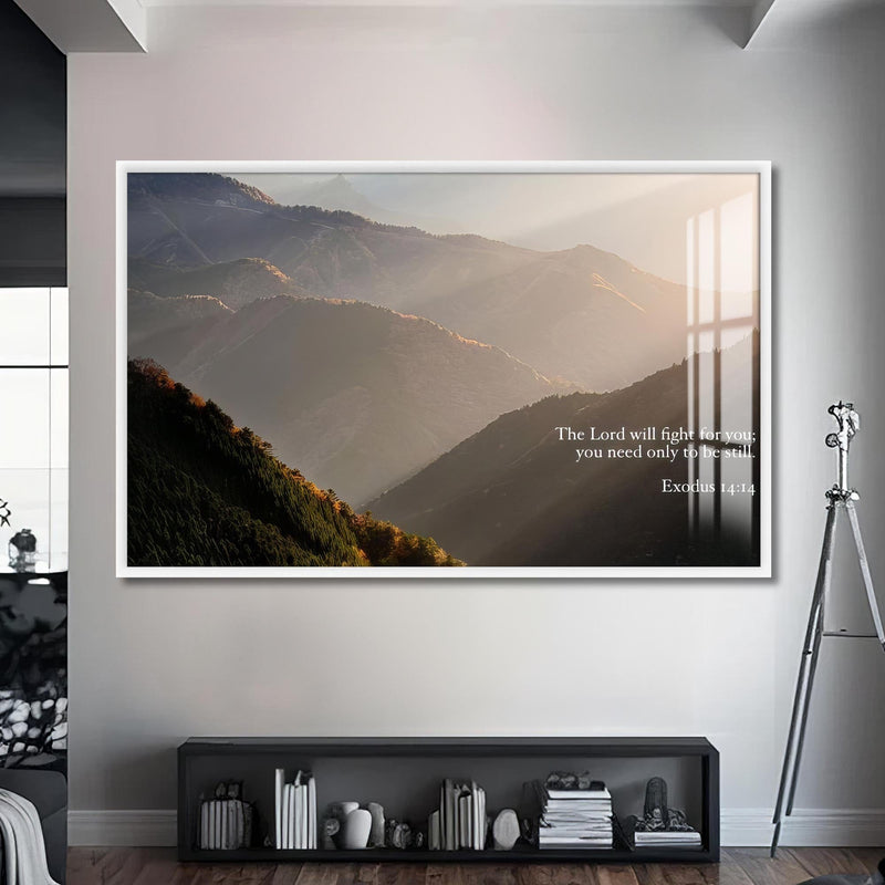 Artronauts Glass Print S | 72x46 cm | 28.3"x18.1" / White Exodus 14– Christian Tempered Glass Wall Art