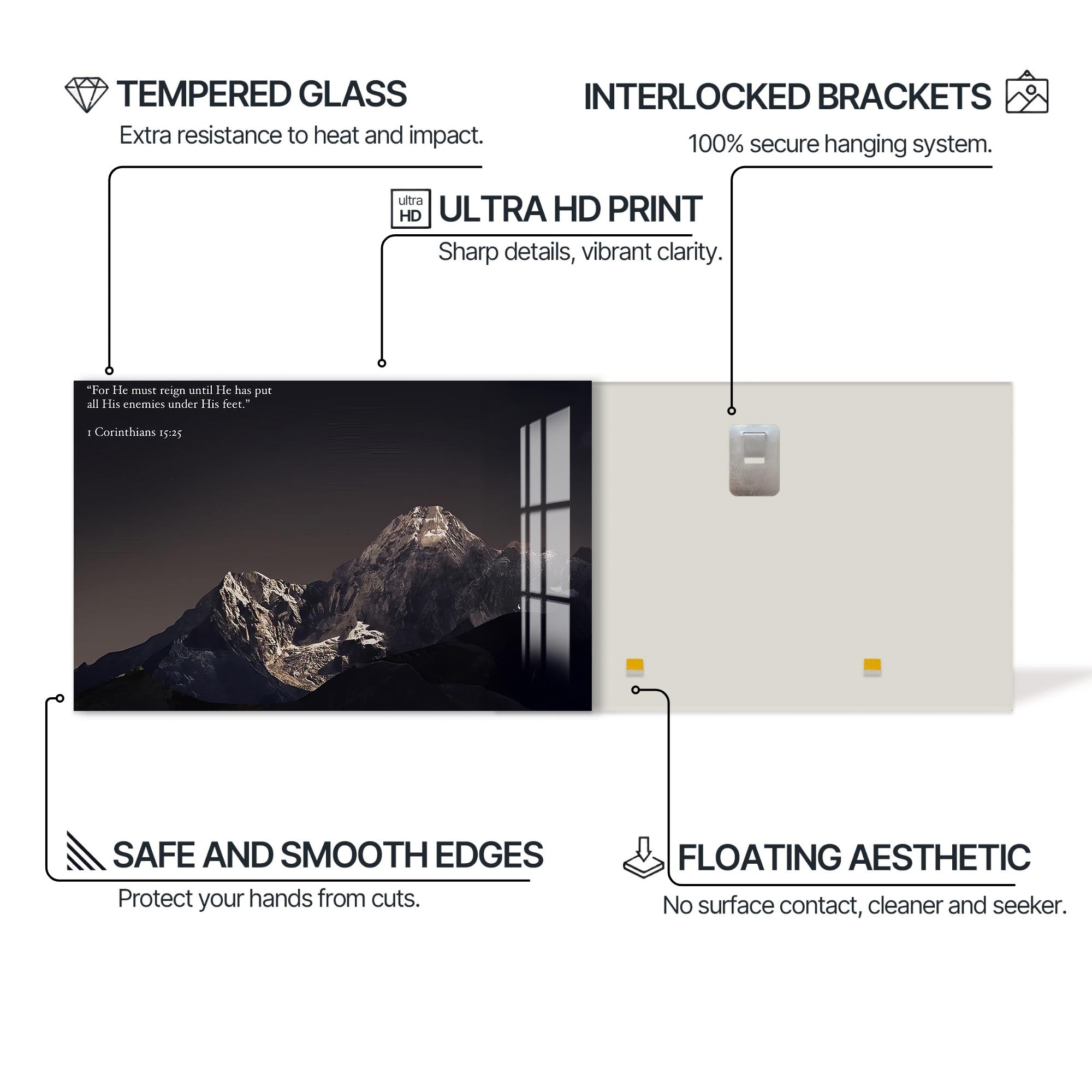 Artronauts Glass Print Biblical Mountain– Christian Tempered Glass Wall Art