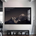 Artronauts Glass Print S | 72x46 cm | 28.3"x18.1" / Black Biblical Mountain– Christian Tempered Glass Wall Art