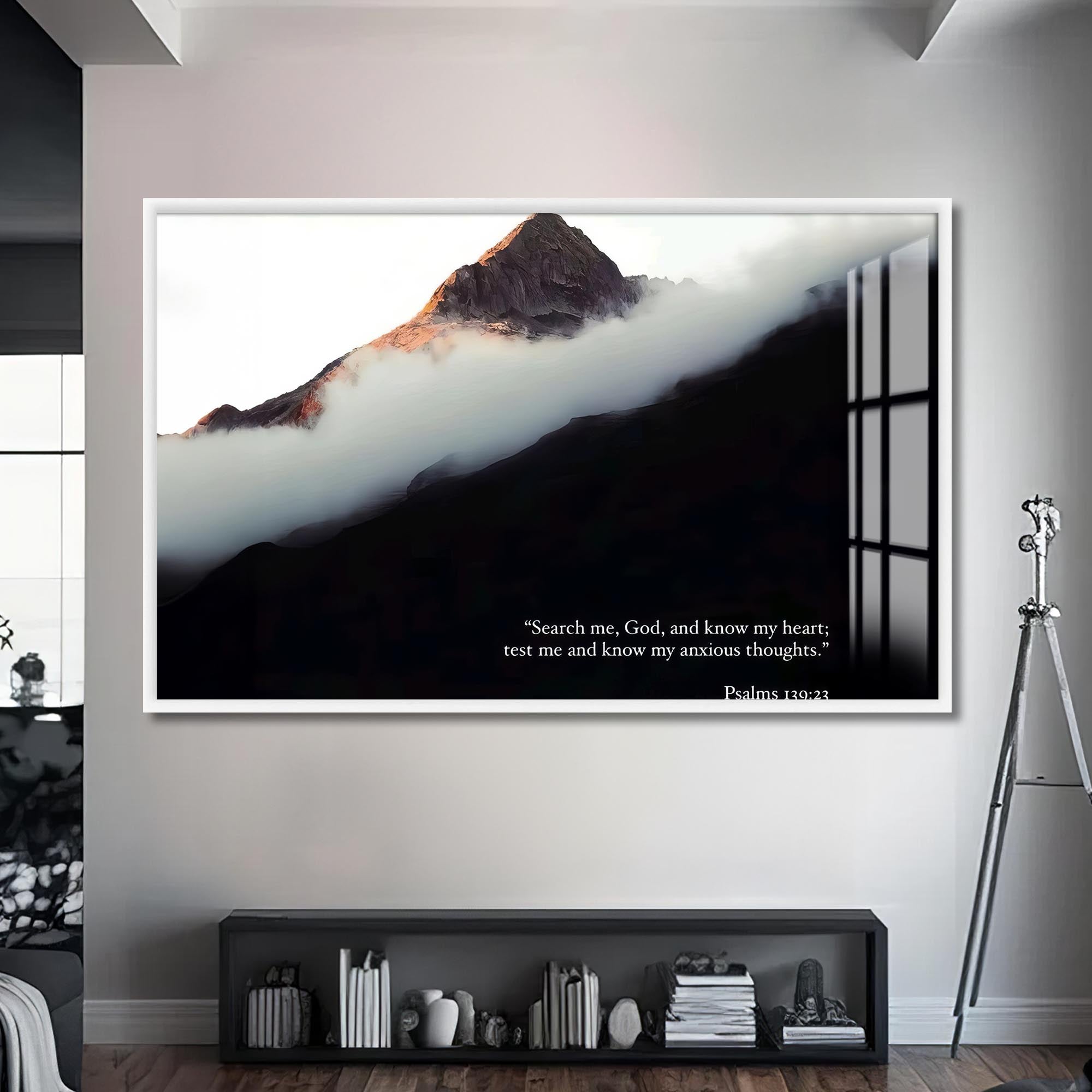 Artronauts Glass Print S | 72x46 cm | 28.3"x18.1" / White Psalm 139– Christian Tempered Glass Wall Art