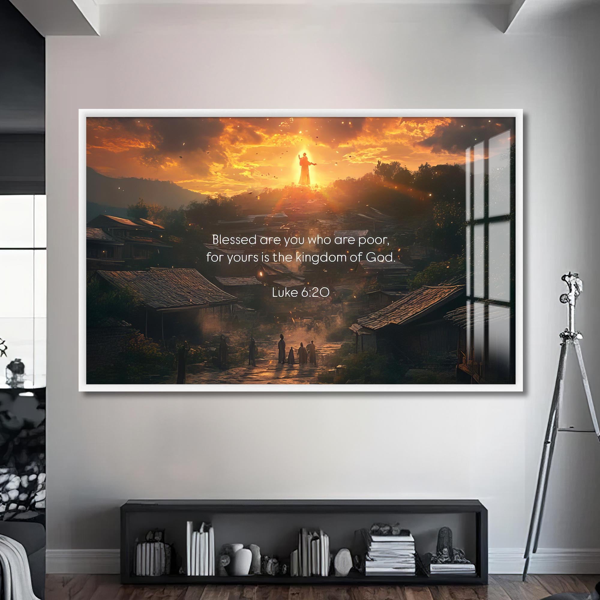 Artronauts Glass Print S | 72x46 cm | 28.3"x18.1" / White Luke 6– Christian Tempered Glass Wall Art